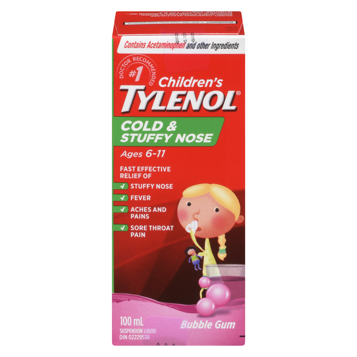 TYLENOL COLD&STUFFY NOSE CHILD 160MG 100ML SUSPENSION