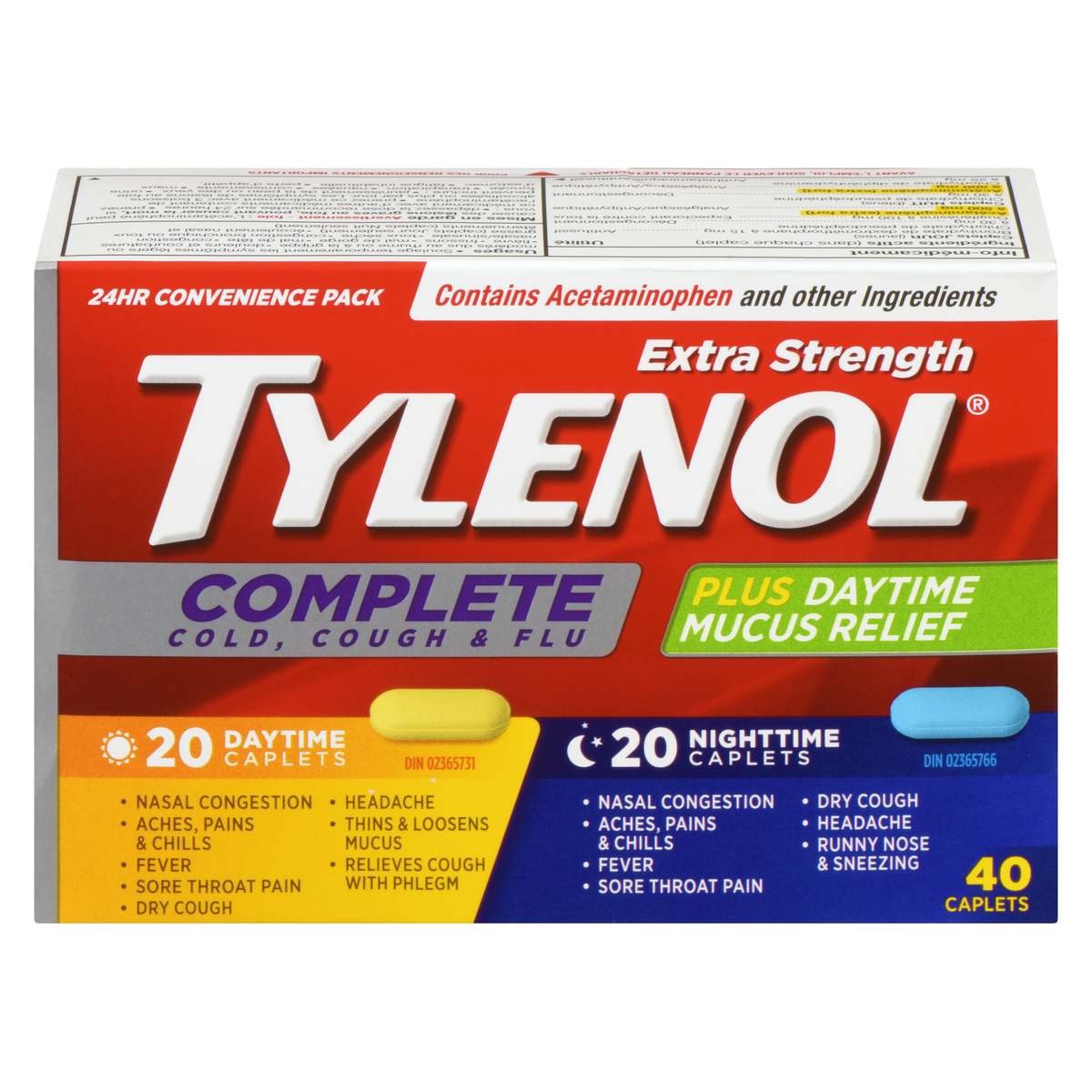 TYLENOL COMPLETE COUGH/COLD/FLU XST DAY/NIGHT20+20 TABLET