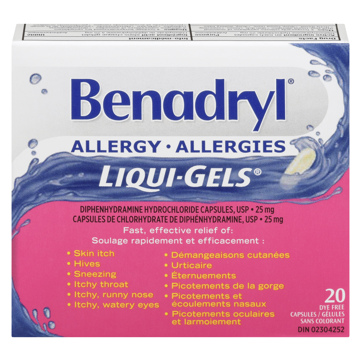 BENADRYL RG LIQUIGEL 20 CAPSULE