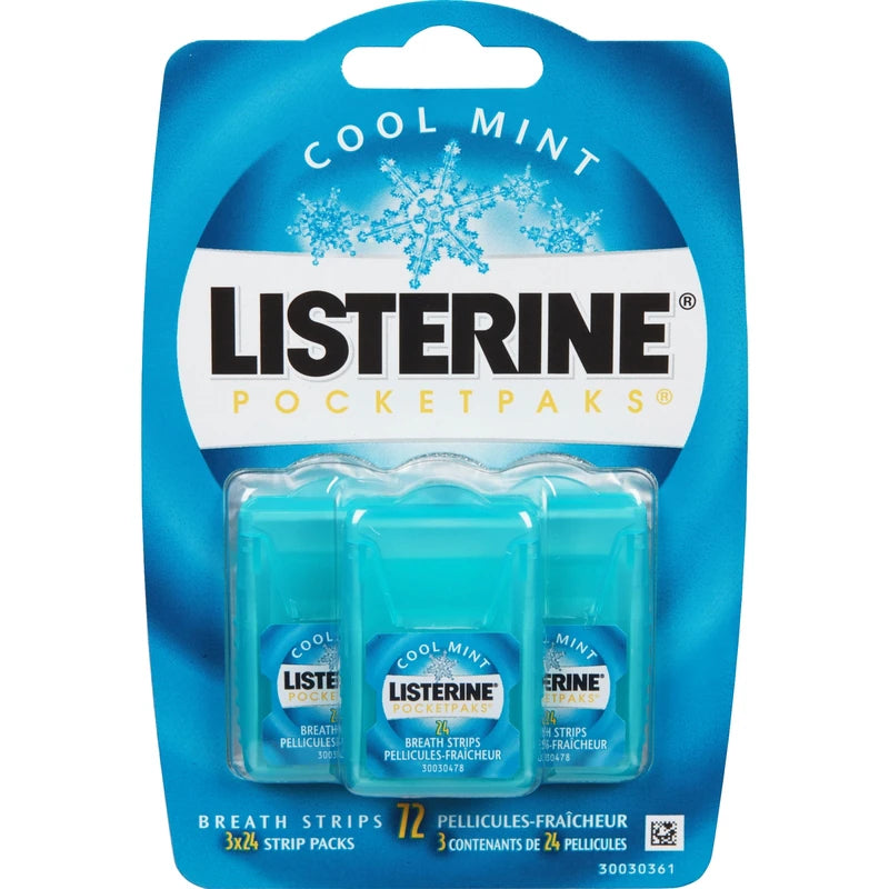 LISTERINE POCKET PACK REFRESHING MINT STRIP 72 pack of 6