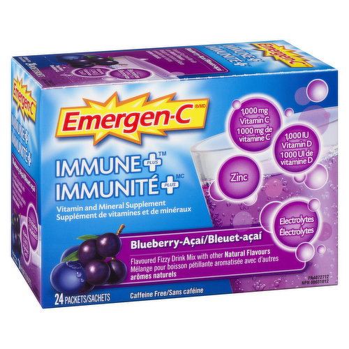 EMERGEN C IMMUNE PLUS BLUEBERRY/ACAI PK 24 POWDER PACKET