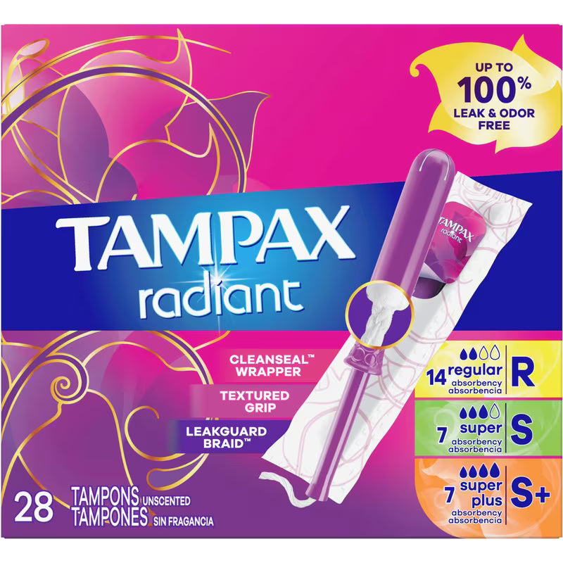 TAMPAX RADIANT TAMP MULTI REG/SUPER/SUPER PLUS 28