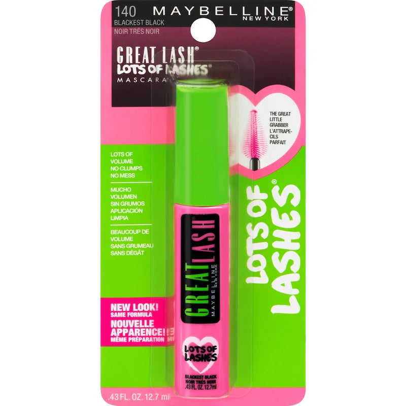 MAYB GREAT LASH LOT OF LASH MASCARA BLACKEST BLACK pack of 3