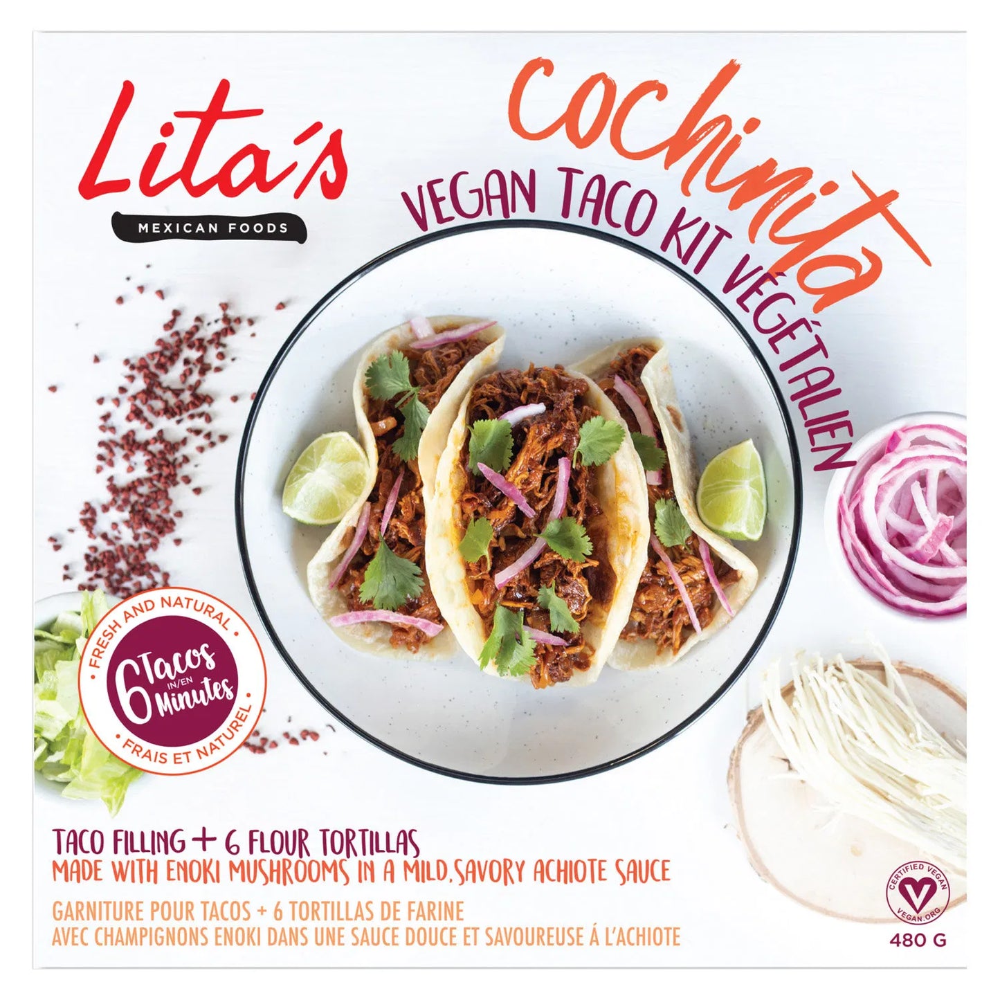 LITA’S MEXICAN FOODS - Taco Meal Kit, Bean 480g