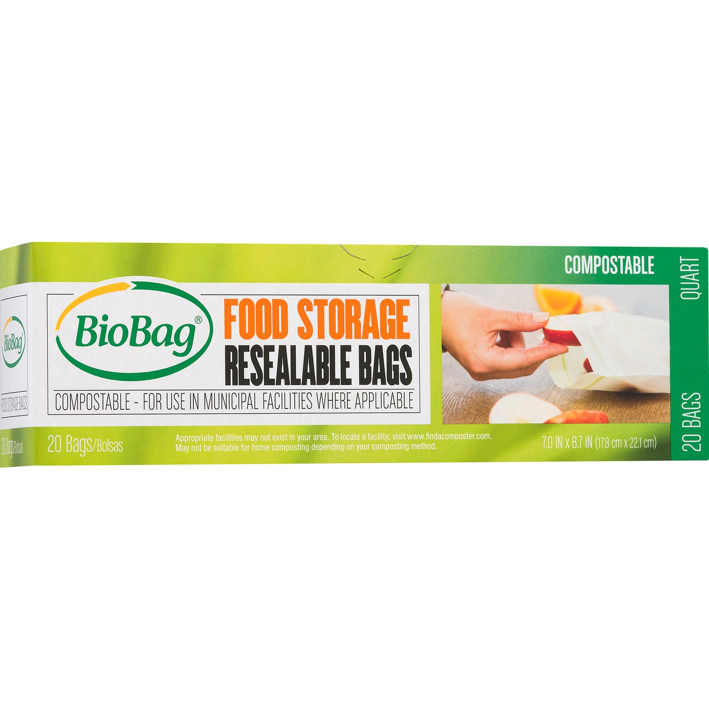 BIOBAG Resealable1.5L FoodStorage Bag20ct