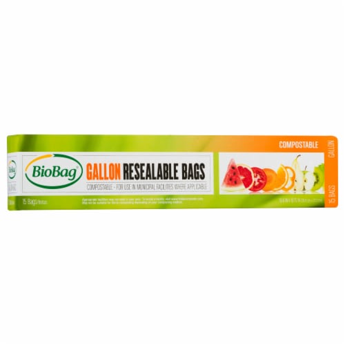 BIOBAG Resealable Gallon Bags 15ct