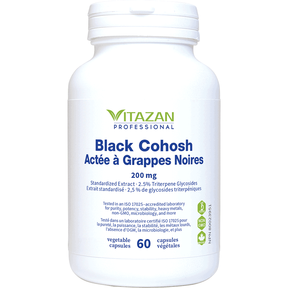 Vitazan Black Cohosh (200 mg · Standardized Extract · 2.5% Triterpene Glycosides) 60 capsules