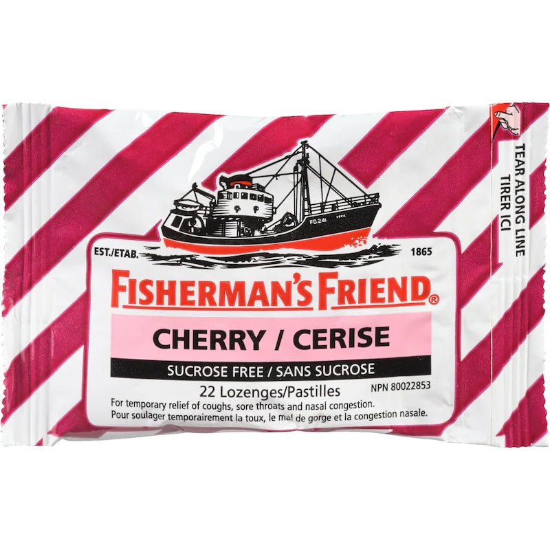 FISHERMANS FRIEND LOZ SUGAR FREE CHERRY 22 LOZENGE pack of 8