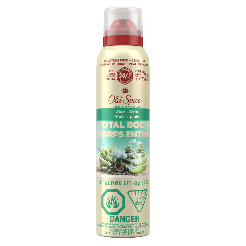 OLD SPICE TOTAL BODY DEODORANT SP ALOE & RAIN 99G AEROSOL