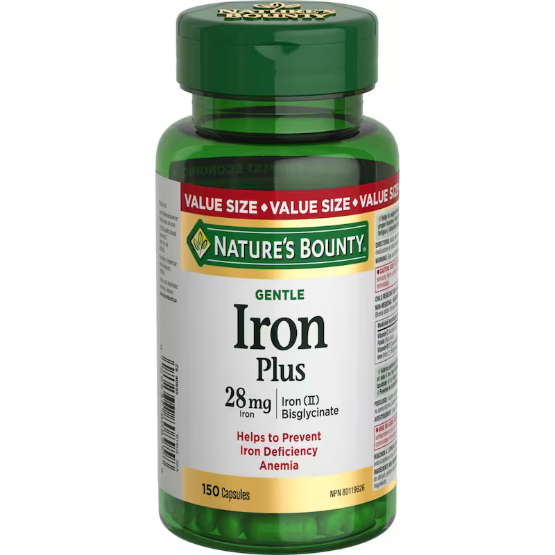 NATURE'S BOUNTY IRON GLYCNAT CPLT 28MG 150 CAPLET