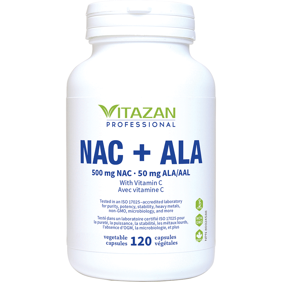 Vitazan NAC + ALA (500 mg NAC · 50 mg ALA · With Vitamin C) 120 capsules