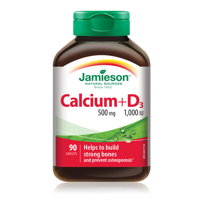 Jamieson JMS Calcium 500mg + Vitamin D 1000IU 90's 90Caplets