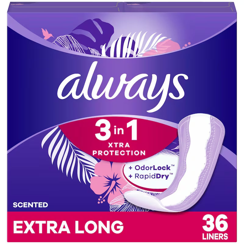 ALWAYS XTRA PROT 3IN1 LINERS XL DEODOROZING 36