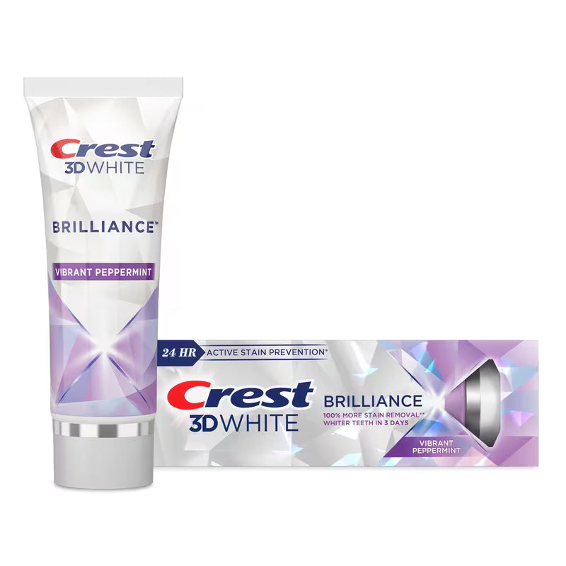 CREST 3D WHITE BRILLIANCE T/P VIBRANT PEPPERM 85ML TOOTHPASTE