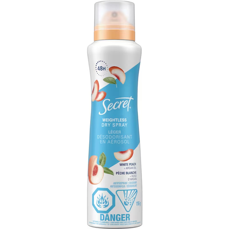 SECRET ANTIPERSPIRANT SP WHITE PEACH 116G SPRAY