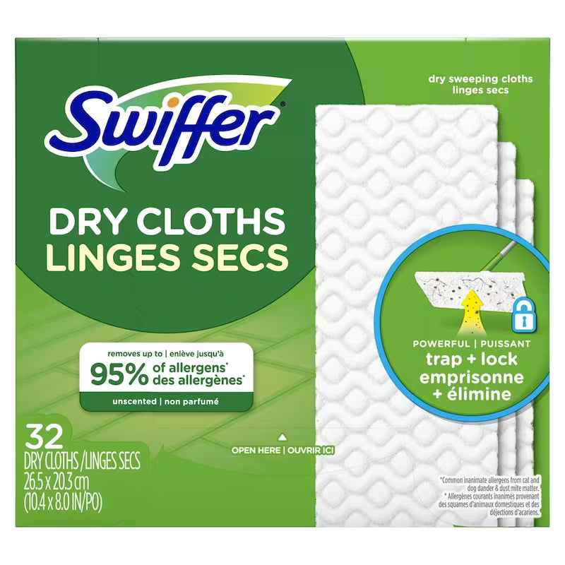 SWIFFER DRY CLOTHS UNSCENTED 32 pack of 4