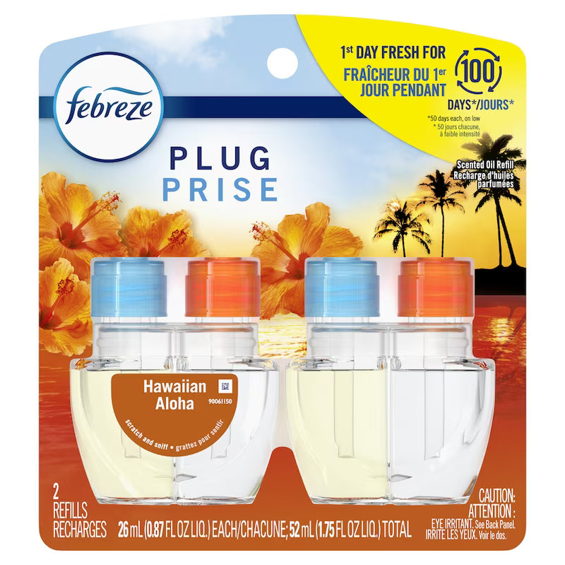 FEBREZE PLUG DUAL REFILL HAWAIIAN ALOHA 2X26ML pack of 6
