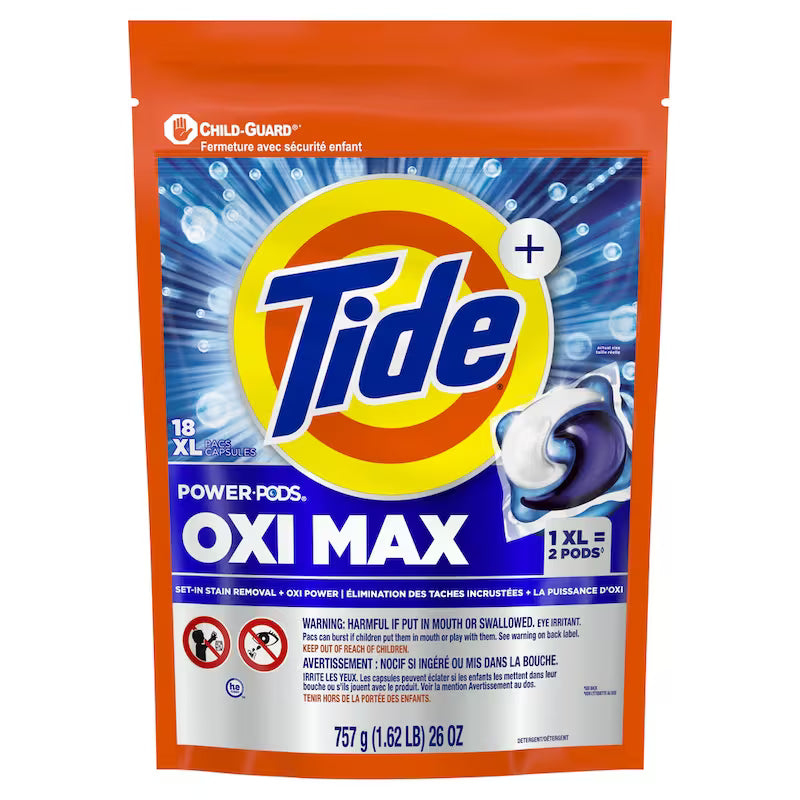TIDE POWER PODS OXI MAX 18 pack of 4