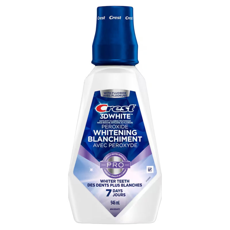 CREST 3D WHITE PRO M/WASH WHT W/PEROXIDE 946ML