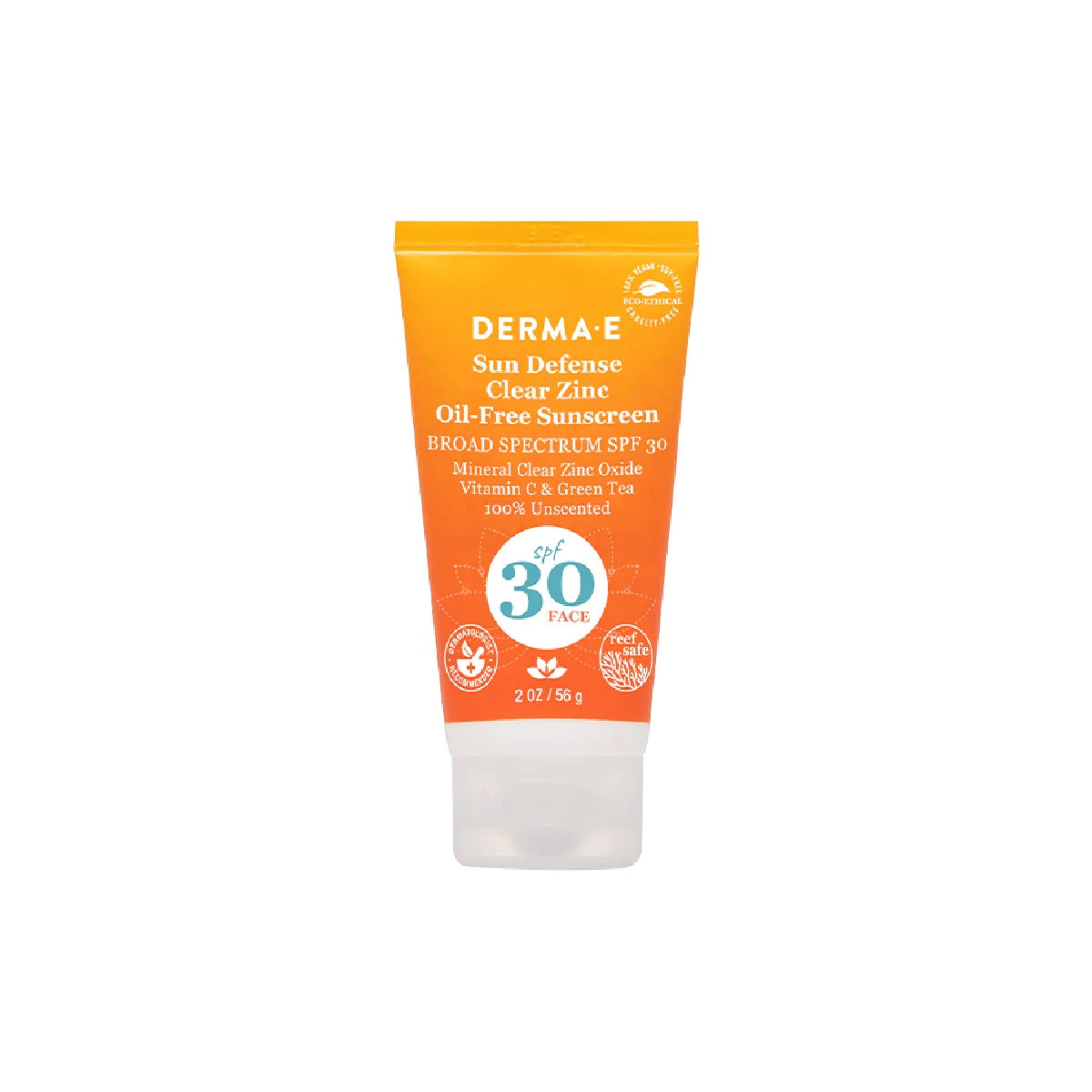 DERMA E    Sun Care Reef Safe    DERMA E    Sun Care Reef Safe    SPF30 Clear Zinc Face Sunscreen56g