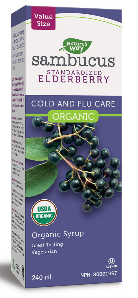 Nature's Way - Sambucus Organic Elderberry Cold & Flu Syrup - 240 ml