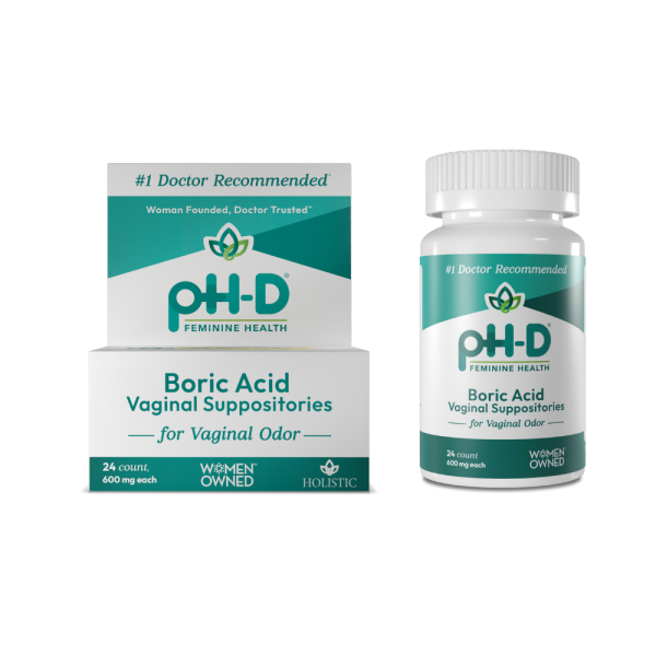 pH-D Feminine Health Boric Acid Vaginal Suppositories 24ct