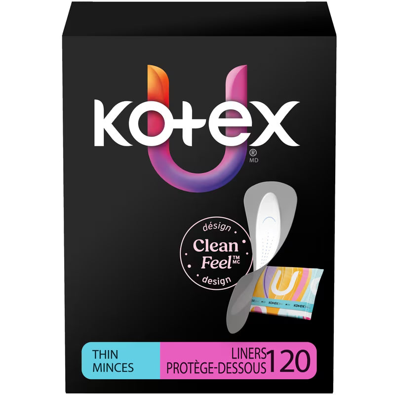 KOTEX LINERS THIN 120 pack of 5