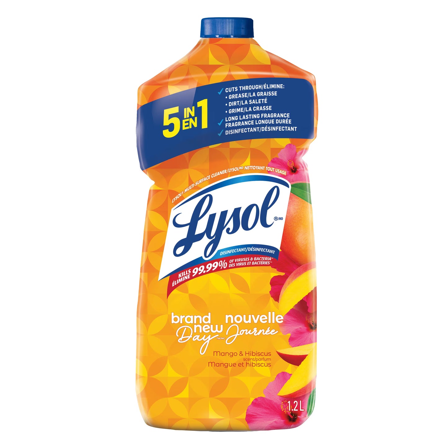 LYSOL CLN MUL SUR BRND NEW DAY MANGO HIBISCUS 1.2L pack of 9