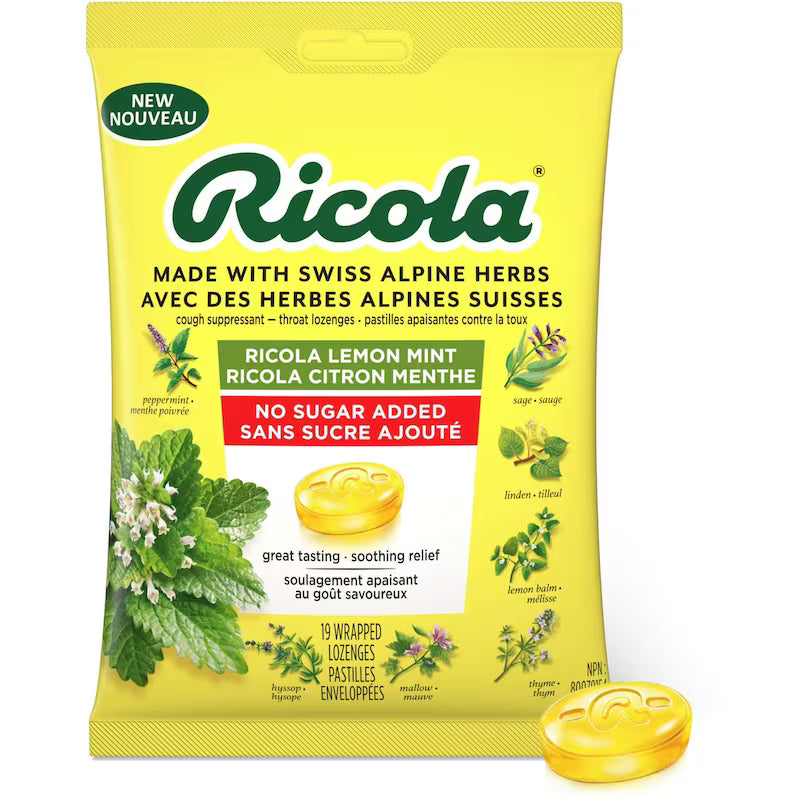 RICOLA LOZ LEMON MINT NSA BAG 19 LOZENGE pack of 8