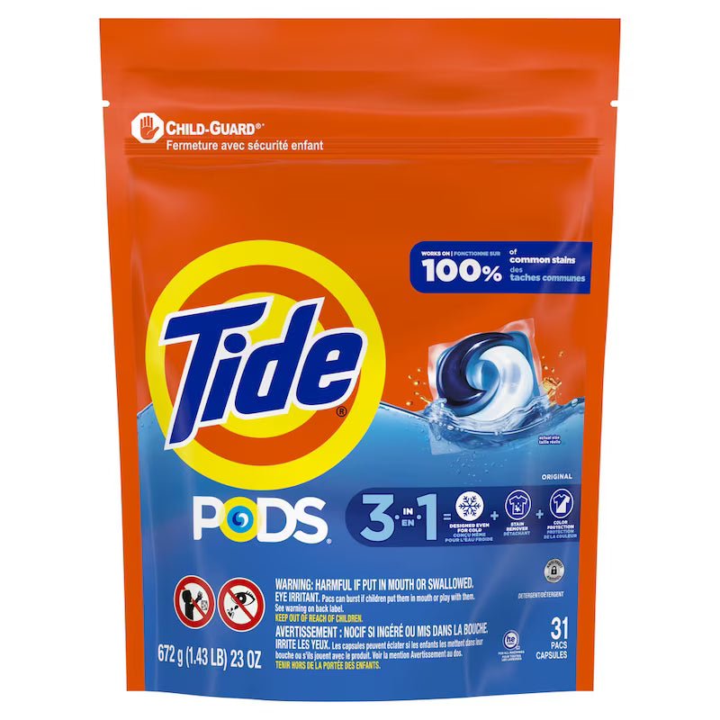 TIDE LIQ PODS 3IN1 ORIGINAL 31 pack of 4