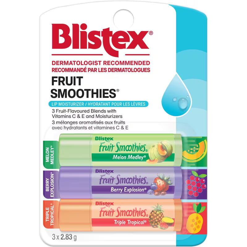 BLISTEX LIP FRUIT SMOOTHIES 3X2.83G STICK MED. pack of 12