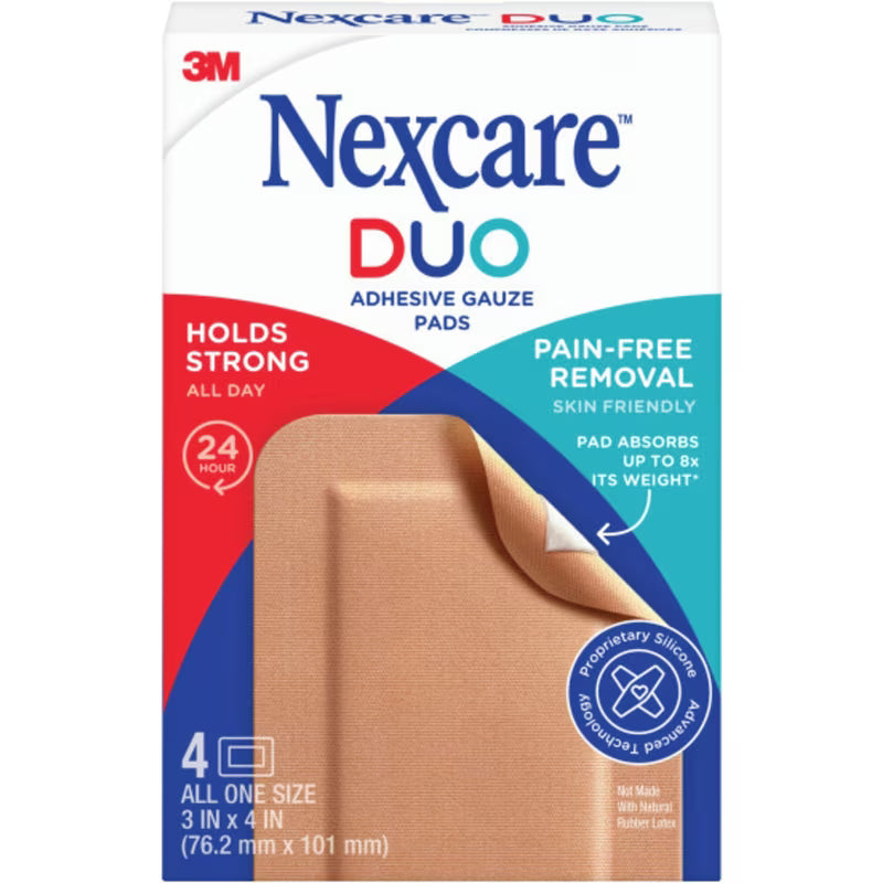 NEXCARE GAUZE PADS DUO ADHESIVE DSA34-4 3"X4" 4