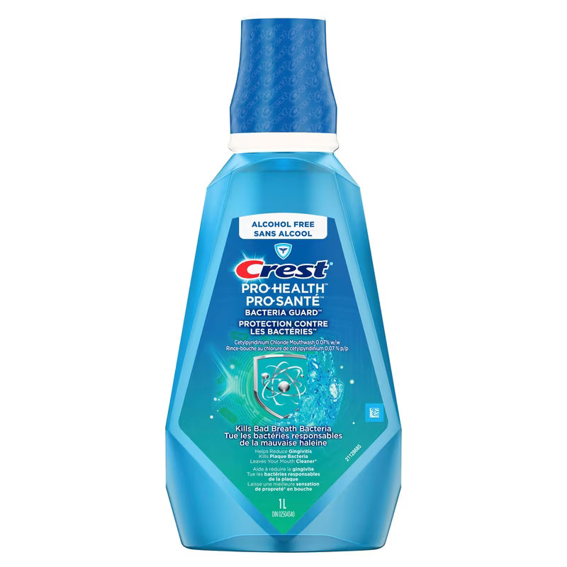 CREST P-H BACTERIA GUARD MOUTHWASH ALCOHOL-FREE 1L TOOTHPASTE