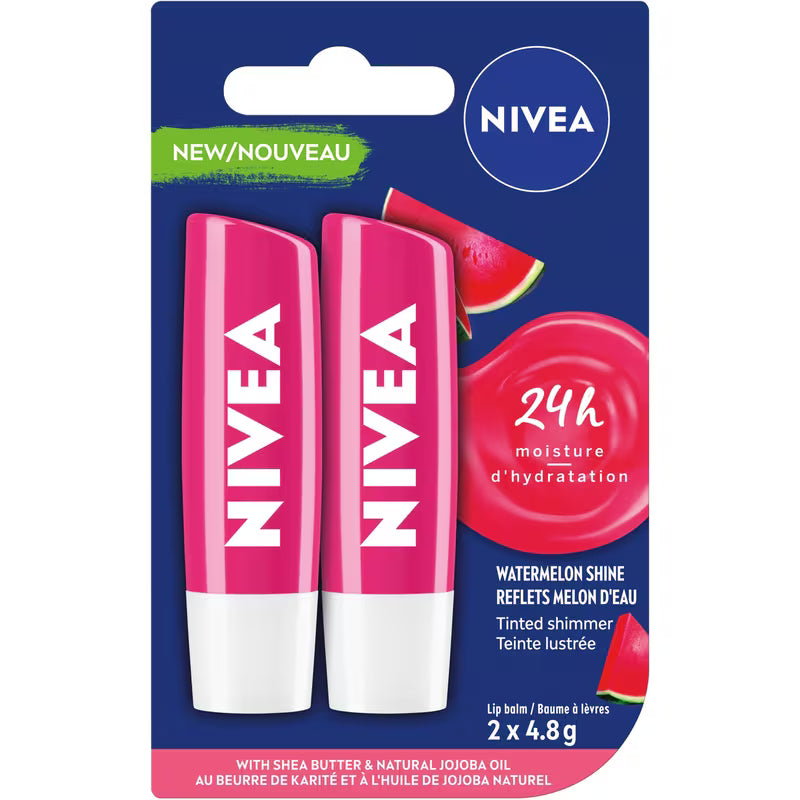 NIVEA LIP CARE WATERMELON 9.6G pack of 12