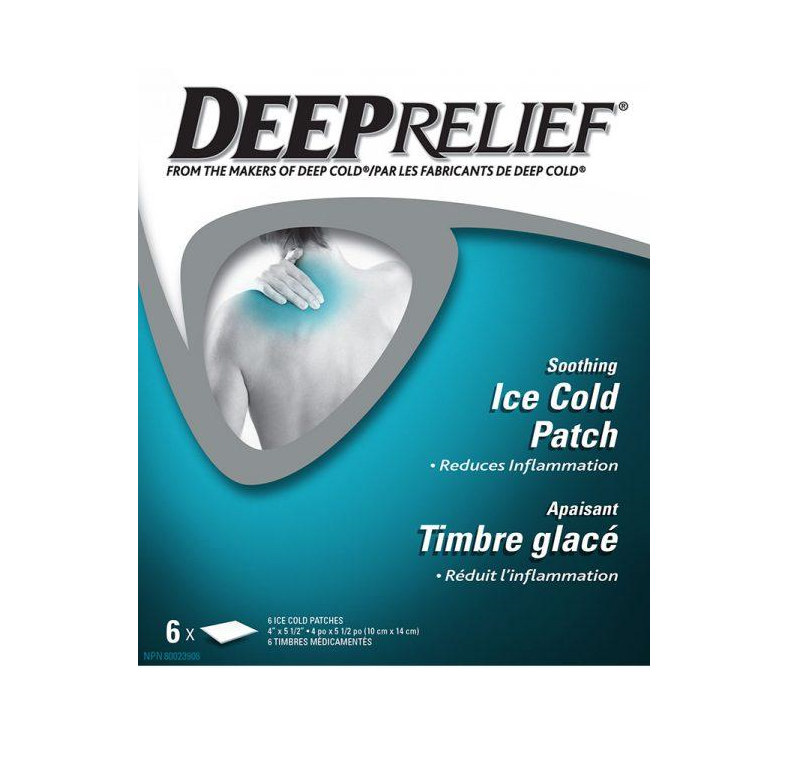 DEEP RELIEF ICE COLD PATCH SOOTHING 6 PATCH MED.