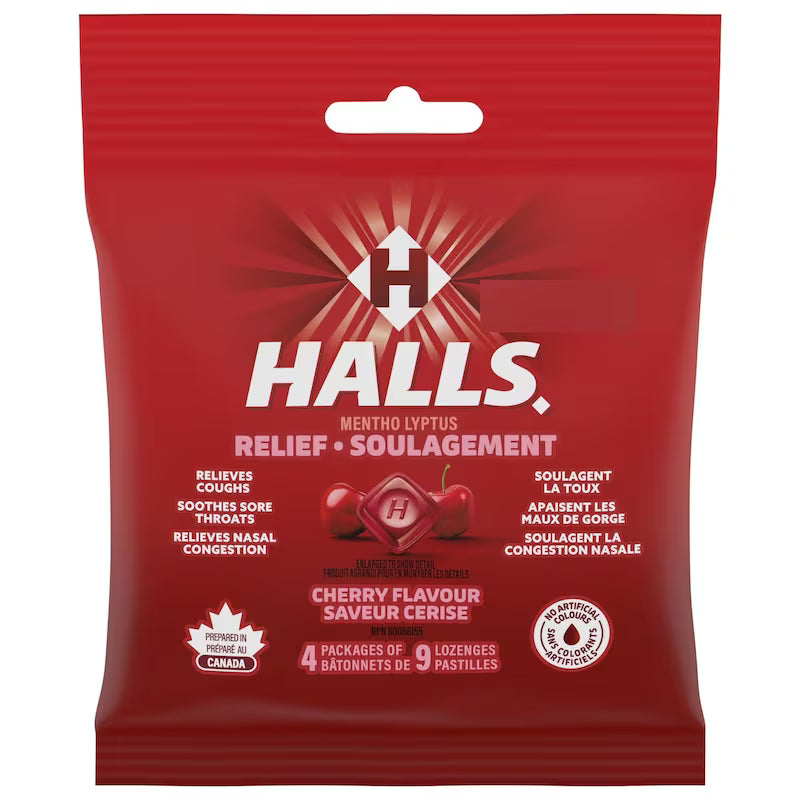 HALLS MULTI LOZ CHERRY 4PK LOZENGE pack of 12