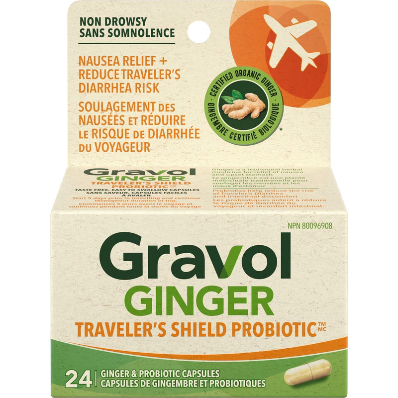 GRAVOL GINGER TRAVEL PROB NAUSEA&DIARRHEA CAPS 24 CAPSULE