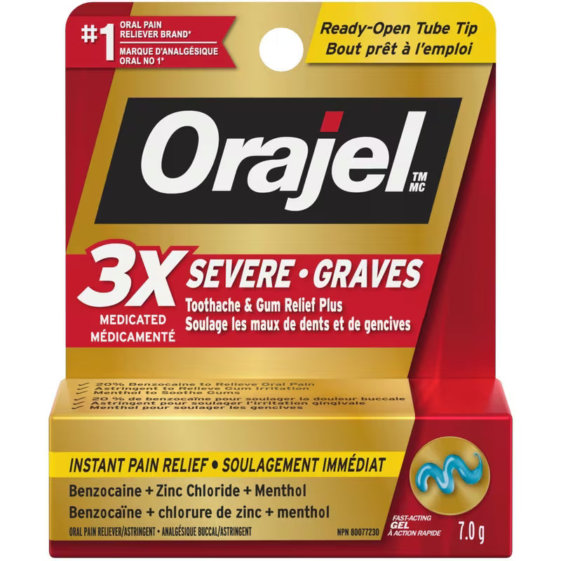 ORAJEL SEVERE TRIPLE MEDICATED GEL 7G GEL