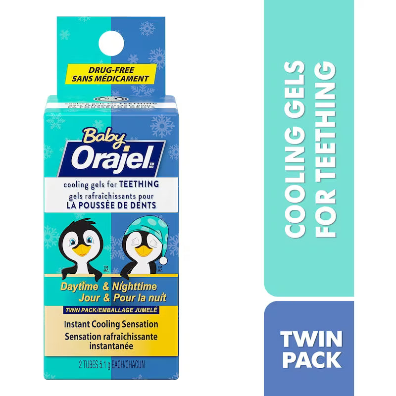 ORAJEL BABY GEL COOLING TEETHING DAY/NIGHT 2X5.1G GEL