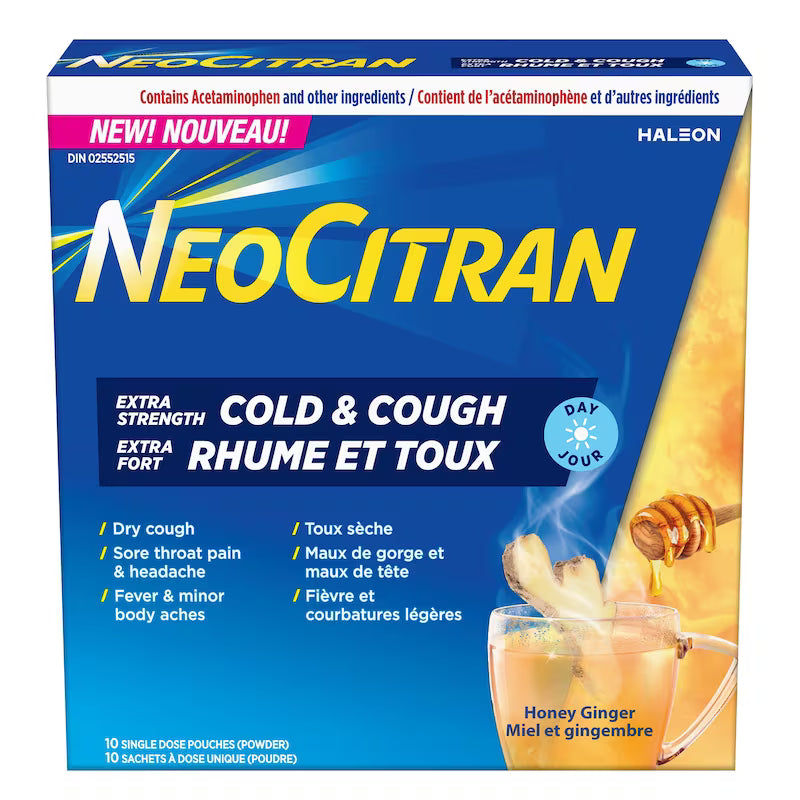 NEOCITRAN XST COLD&COUGH DAYTIME HONEY GINGER 10 POWDER PACKET