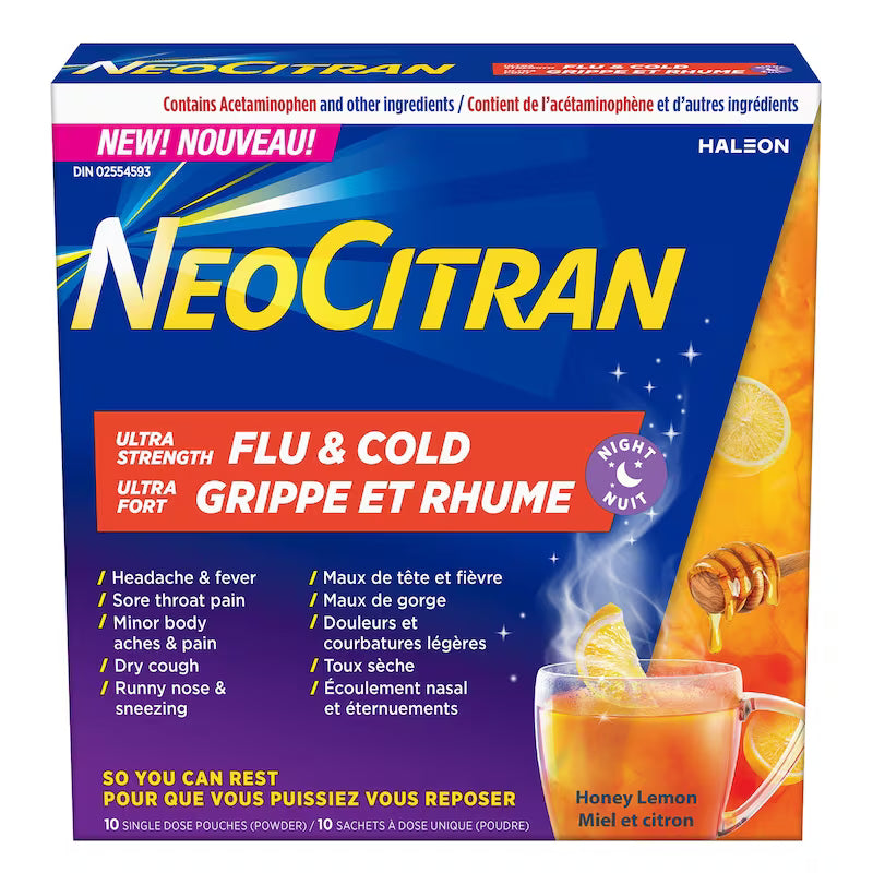 NEOCITRAN U-ST FLU&COLD NIGHTTIME HONEY LEMON 10 POWDER PACKET