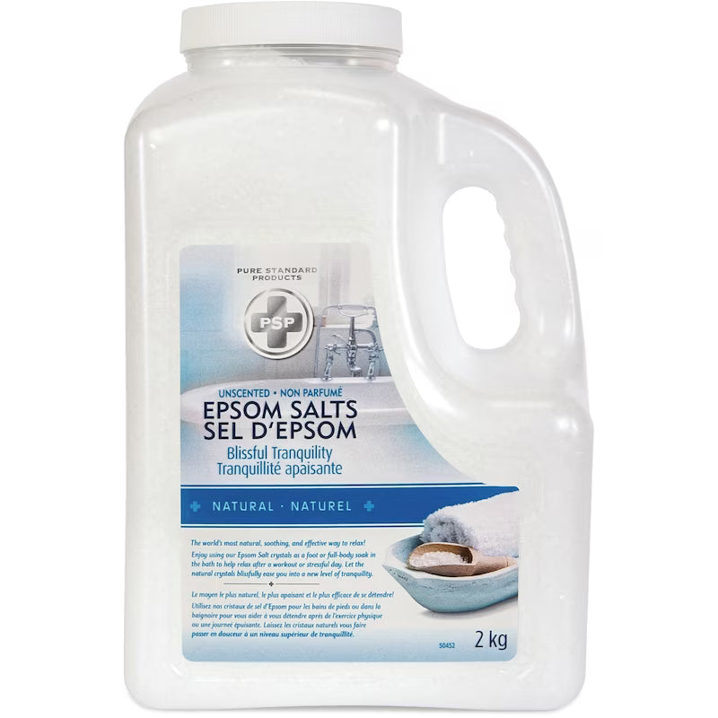 EPSOM SALTS PURE STANDARD PRODUCT RWP 2KG POWDER pack of 8