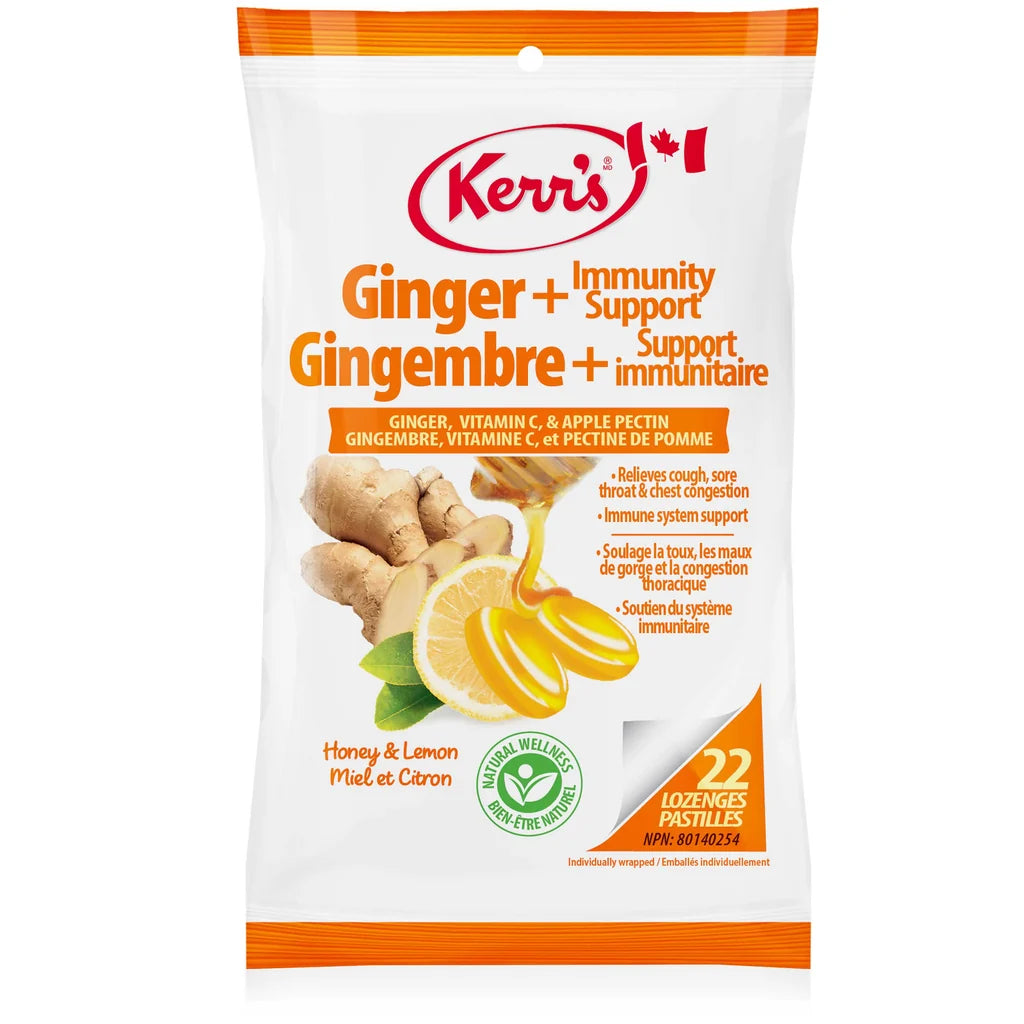 KERR'S LOZENGES IMMUNITY SUPPORT GINGER 22 LOZENGE pack of 12