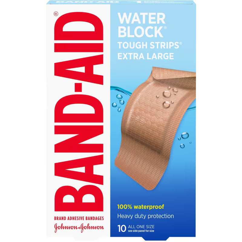 BAND-AID TOUGH STRIPS WATERPROOF XL 10
