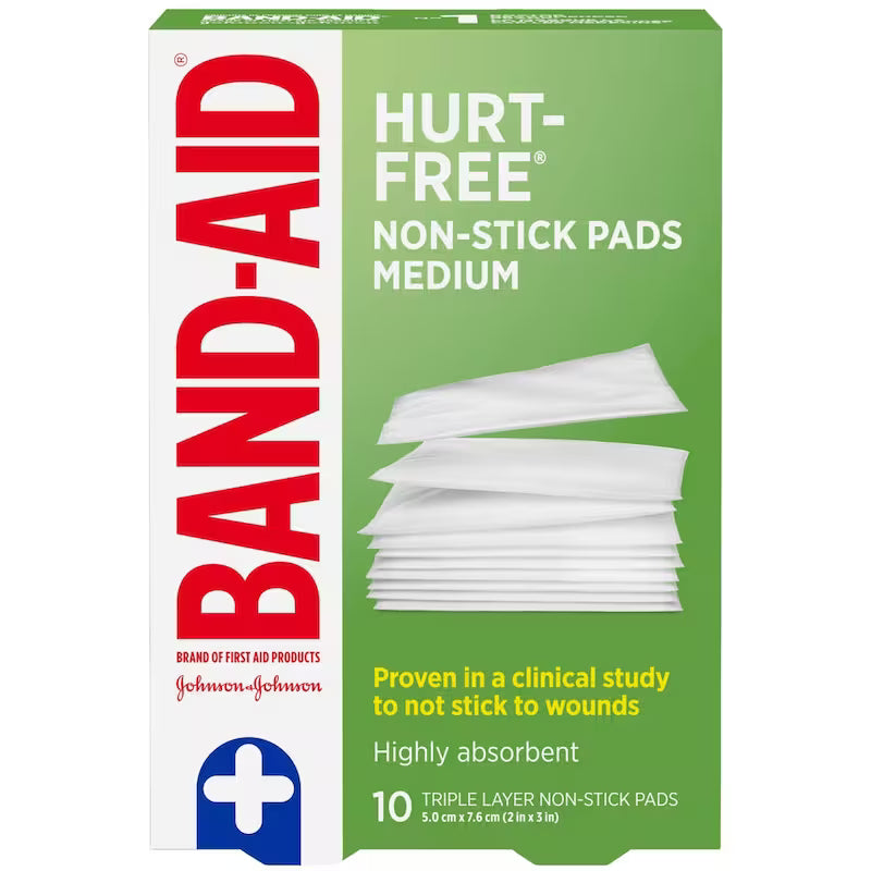 BAND-AID JJ PADS NON STICK MD 5X7.5CM 10