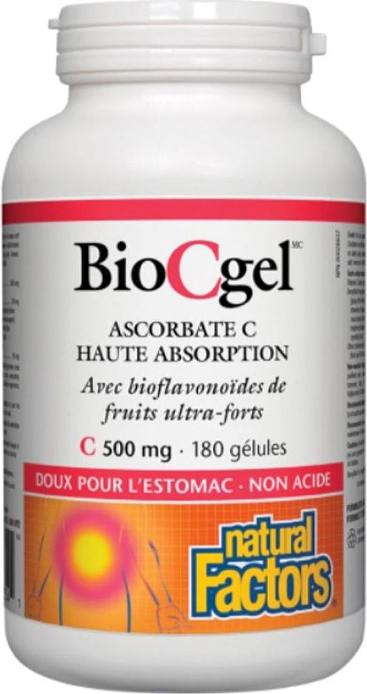 Natural Factors   BioCgel™ High Absorption Ascorbate C 500 mg   180 sglssgls