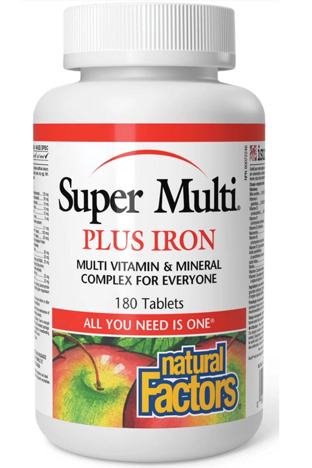 Natural Factors Super Multi Plus Iron 180 tabstabs