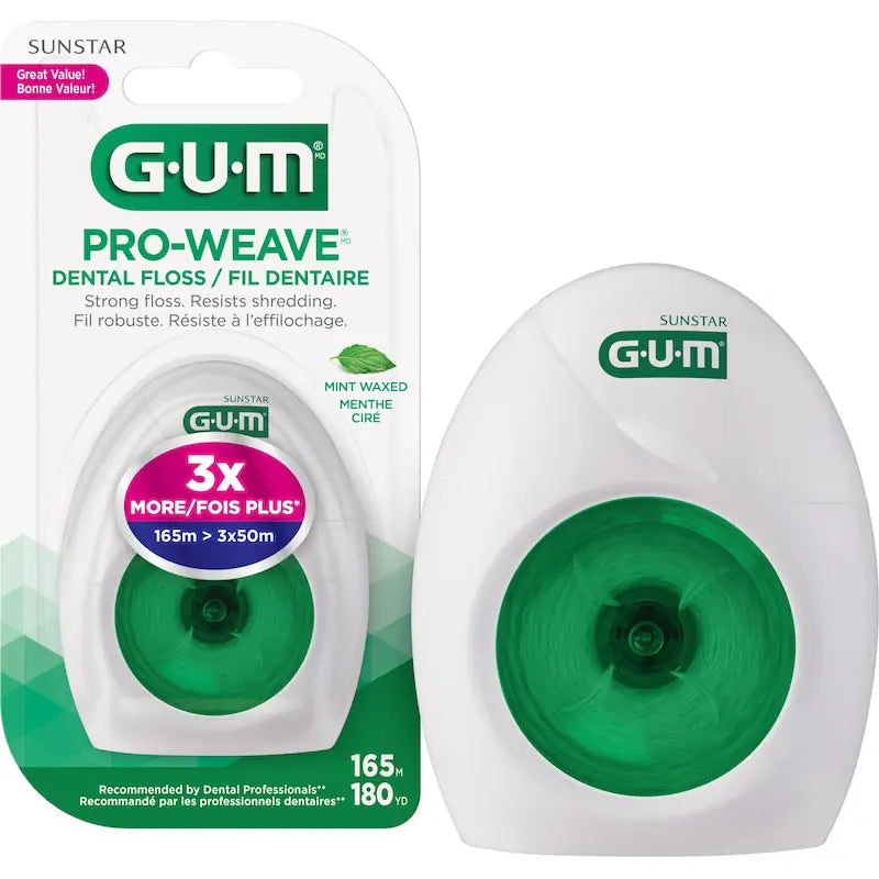 GUM PRO-WEAVE DENTAL FLOSS MINT WAXED 165M