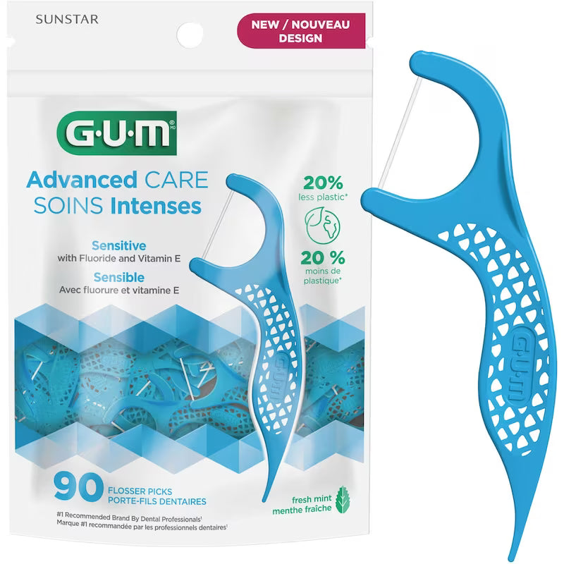 GUM ADV CARE FLOSSERS VITAMINE E+FLUORIDE 90