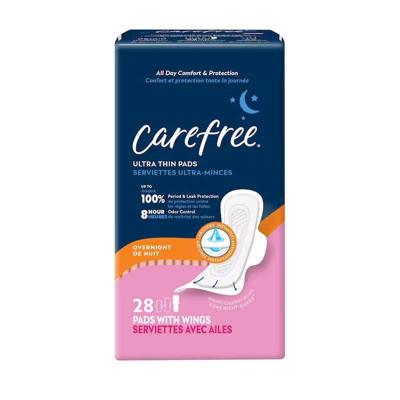 CAREFREE PADS ULTRA THIN OVERNIGHT 28 pack of 3